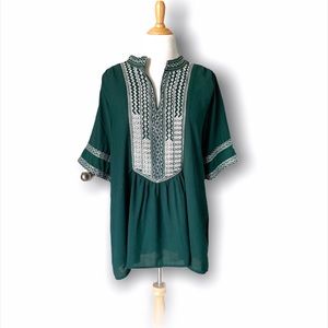 Green tunic top or swim cover